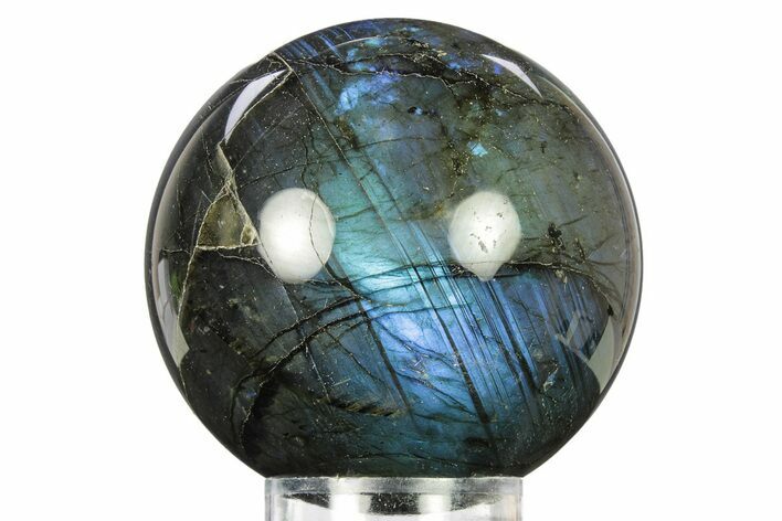 Flashy, Polished Labradorite Sphere - Brilliant Blues! #277260